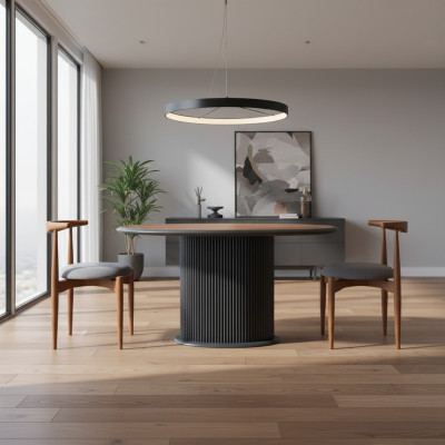 Conjunto de comedor moderno completo Mesa de comedor Sillas 3 piezas Marrón.