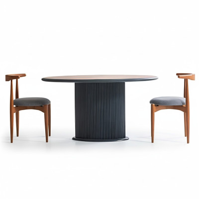 Conjunto de comedor moderno completo Mesa de comedor Sillas 3 piezas Marrón.