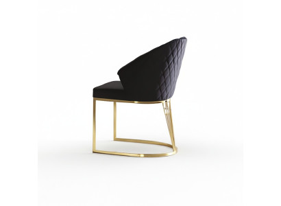 Silla acolchada de comedor Silla de madera Silla de cocina Negro Moderno Oro