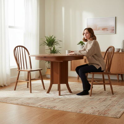Grupo de comedor de madera, comedor, mesa de comedor, sillas 3 piezas marrón esquina de comedor barroco