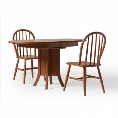 Grupo de comedor de madera, comedor, mesa de comedor, sillas 3 piezas marrón esquina de comedor barroco