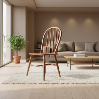 Conjunto de sillas de madera para la cocina y el comedor, juego de 6 piezas, marrón.