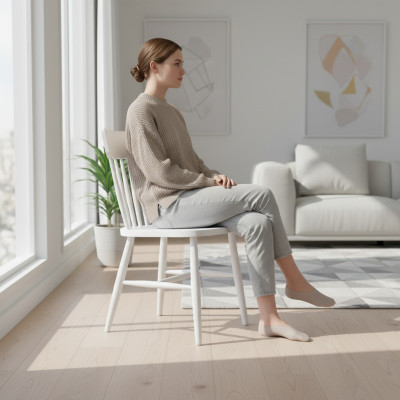 Silla de madera blanca silla de comedor silla de cocina silla de madera silla clásica