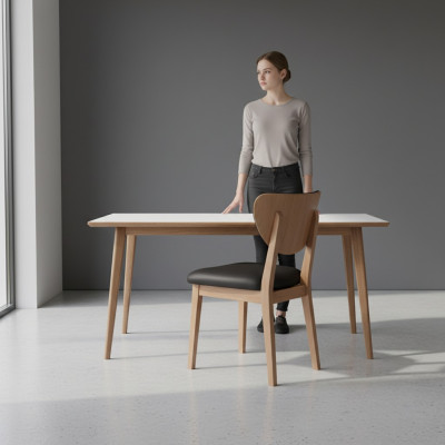Conjunto de sillas de madera sillas de cocina sillas de comedor tela 2 piezas marrón madera