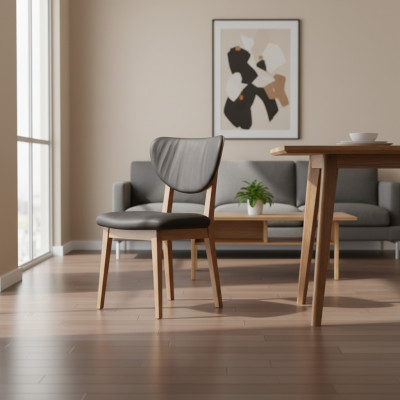 Conjunto de sillas de madera sillas de cocina sillas de comedor tela 2 piezas marrón madera