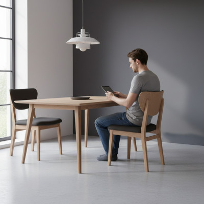 Grupo de sillas de comedor sillas de madera sillas de cocina conjunto de 6 piezas marrón madera