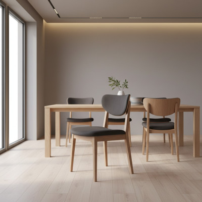 Grupo de sillas de comedor sillas de madera sillas de cocina conjunto de 6 piezas marrón madera