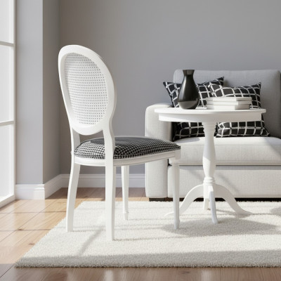 Silla tapizada blanca silla de madera silla de comedor silla de cocina silla de madera