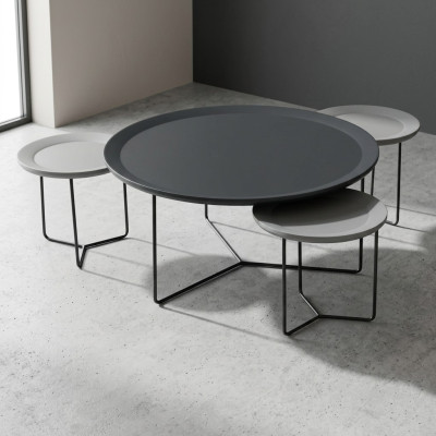 Mesa de centro Grupo de mesa de café Mesa de café Mesa auxiliar Negra Tabla