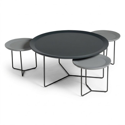 Mesa de centro Grupo de mesa de café Mesa de café Mesa auxiliar Negra Tabla