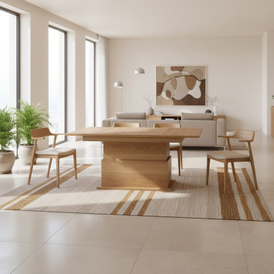 Mesa de centro extensible Mesa de comedor de madera marrón Mesa de café Muebles