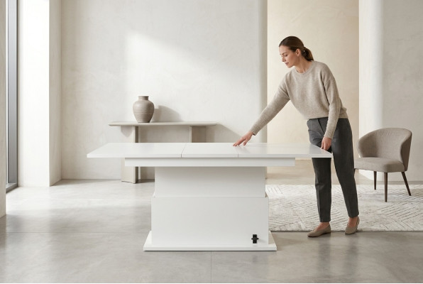 Mesa extensible mesa de centro mesa de madera mesa de café muebles blancos