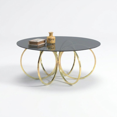 Mesa de café dorada para sala de estar, mesa de centro, mesa auxiliar, mesa de sofá