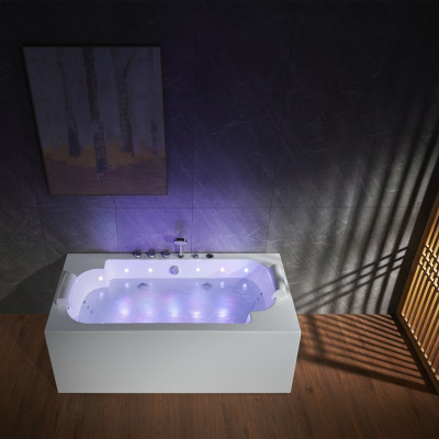 de hidromasaje con iluminación LED, bañera de hidromasaje de lujo para interior, bañera de spa con hidroterapia.