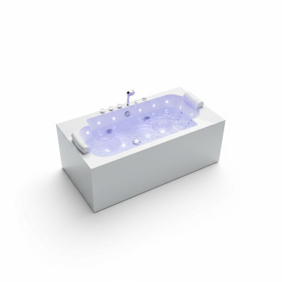 de hidromasaje con iluminación LED, bañera de hidromasaje de lujo para interior, bañera de spa con hidroterapia.