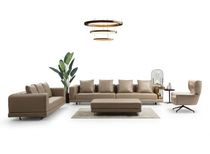 Sofá de tres plazas Sofá de dos plazas Sillón Beige Sofá de 3 piezas de cuero