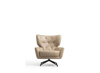 Sillón orejero, sillón, tapizado, 1 plaza, marrón, sillón de cuero moderno.