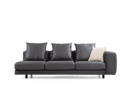 Sofá tapizado de tres plazas Sofá de tela sofá de tela sofá asiento tela gris mesa