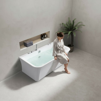 Baño Bañera de hidromasaje Jacuzzi Jacuzzi Bañera de hidromasaje interior Spa doméstico Bañera blanca