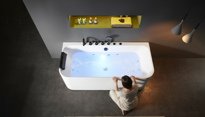 Bañera de hidromasaje de acrílico Bañera de hidromasaje interior Spa para el hogar Blanco