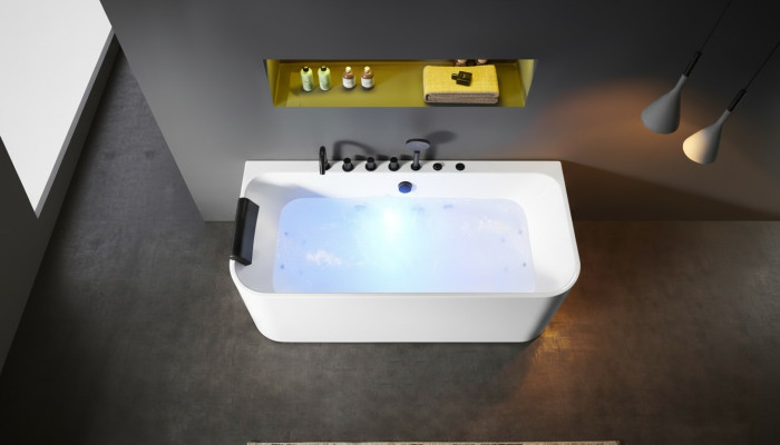 Bañera de hidromasaje de acrílico Bañera de hidromasaje interior Spa para el hogar Blanco