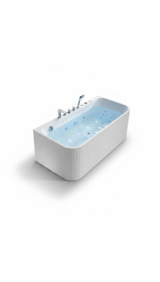 Bañera con chorros de masaje LED ergonómica para relajación.