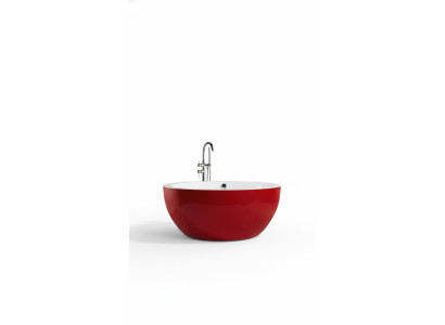 Bañera independiente Bañera independiente redonda Roja Moderna Bad