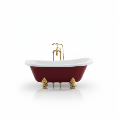 Baño Bañera Bañera independiente Rojo Moderno Cuarto de baño