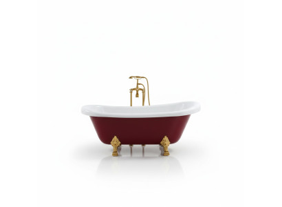 Baño Bañera Bañera independiente Rojo Moderno Cuarto de baño