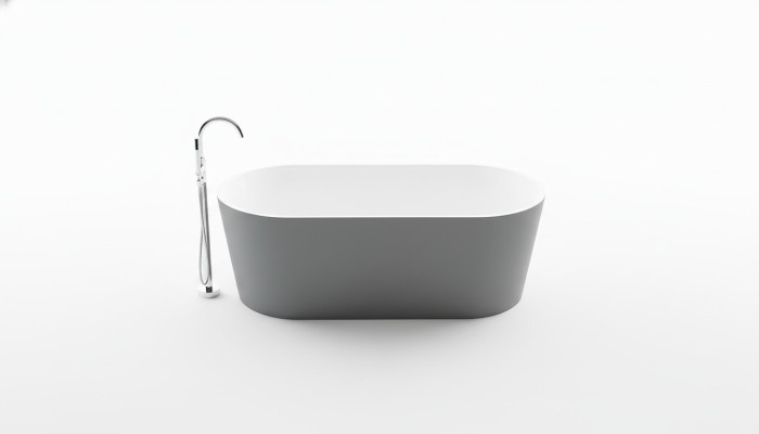 Baño Bañera Acrílico Bañera independiente Gris