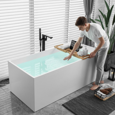 Baño independiente Baño Bañera Acrílico Bañera Blanco Contemporáneo