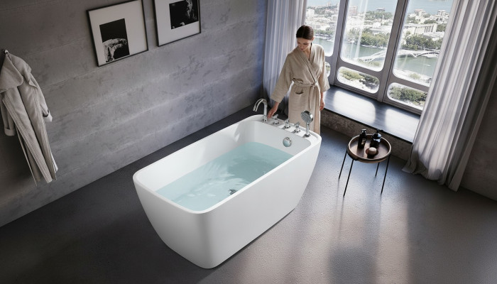 Baño Bañera Acrílica Bañera Blanca Bañera Independiente Contemporánea