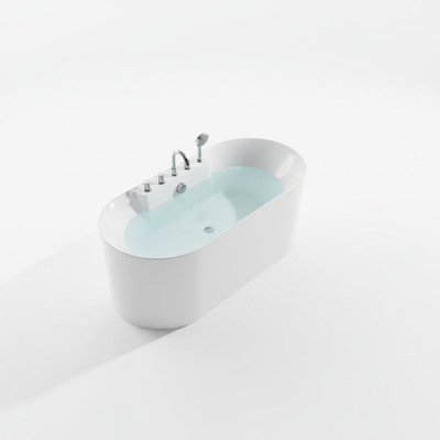 Bañera independiente Baño Acrílico Bañera Bañera Blanca Contemporánea