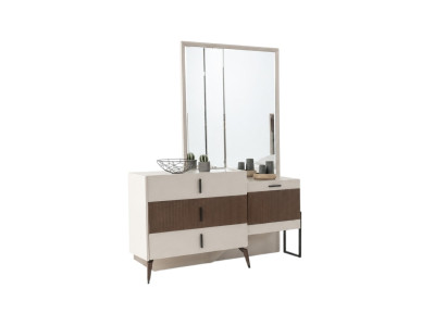 Mesa de tocador, tocador, cómoda de maquillaje, espejo, madera, beige, consola