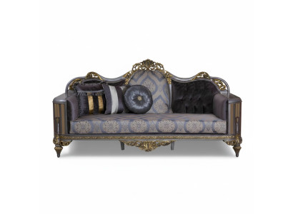 Sofá de estilo clásico con diseño Chesterfield para la sala de estar.