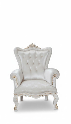 Sillón Blanco Salón Textil Diseño Chesterfield Estilo Italiano