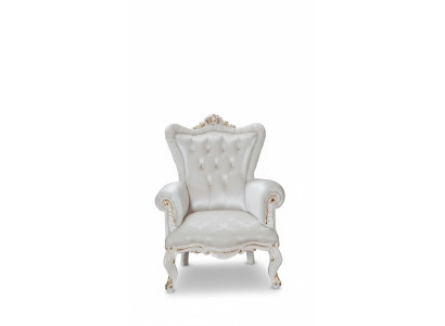 Sillón Blanco Salón Textil Diseño Chesterfield Estilo Italiano