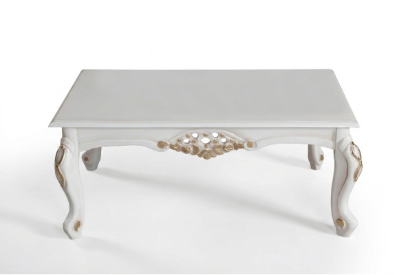 Mesa de centro de lujo Mesa auxiliar de madera clásica Mesa de madera auxiliar 130x80