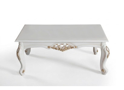 Mesa de centro de lujo Mesa auxiliar de madera clásica Mesa de madera auxiliar 130x80