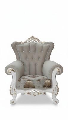 Hermoso sillón de estilo clásico para la sala de estar con patrones brillantes.