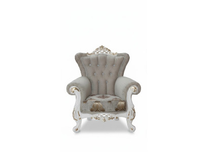 Hermoso sillón de estilo clásico para la sala de estar con patrones brillantes.