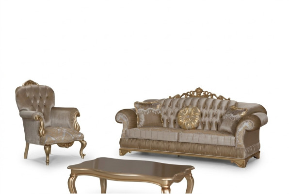 Diseño chesterfield de 3+1 asientos, mesa de centro textil, sillón de sofá, sofá acolchado.