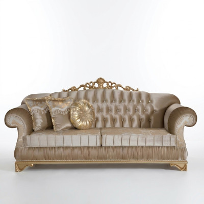 Sofá cómodo en estilo clásico con diseño y decoración únicos.