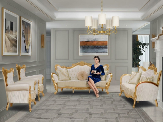 Sofá de salón Sofá 3+3+1+1 Sofá Sofá Muebles de tapicería Conjunto de 4 piezas para su hogar