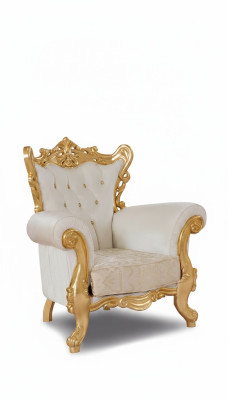 Sillón Chesterfield Blanco Sofá 1 Plaza Madera Textil Tapizado Nuevo