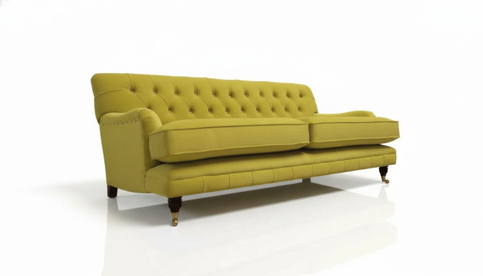 Sofá Chesterfield tapizado 3 plazas amarillo Amarillo Sofás Coches