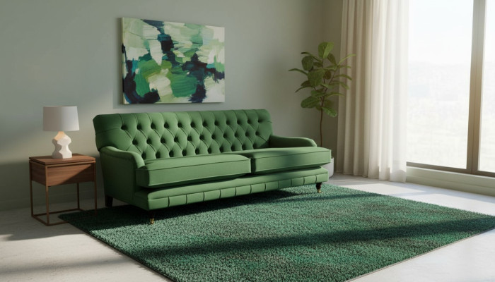 Chesterfield sofá de 3 plazas, diseñador, sofá, tapizado, sofá de lujo, tela.