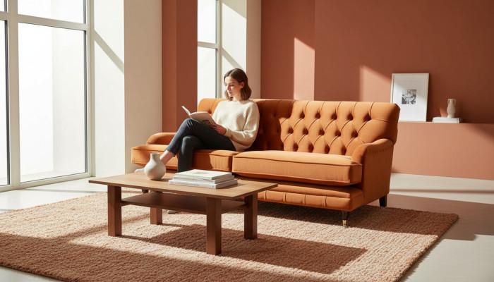 Chesterfield Diseño de lujo Sofá Tela de sofá Conjunto de asientos Nuevo
