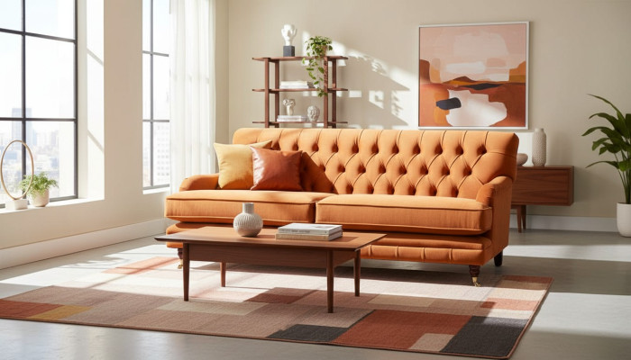 Chesterfield Diseño de lujo Sofá Tela de sofá Conjunto de asientos Nuevo