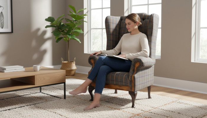 Chesterfield Sillón Sofá Tapizado de 1 Plaza Textil Butaca Tapizada